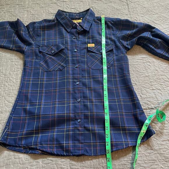 Dixxon toru blue flannel snap button shirt women’s medium - Picture 9 of 10